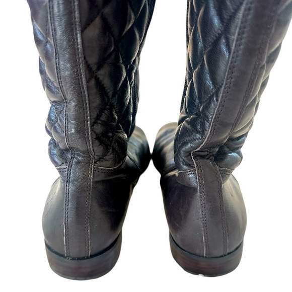 Corso Como Santona Quilted Leather Riding  Boots in Brown - Picture 8 of 12